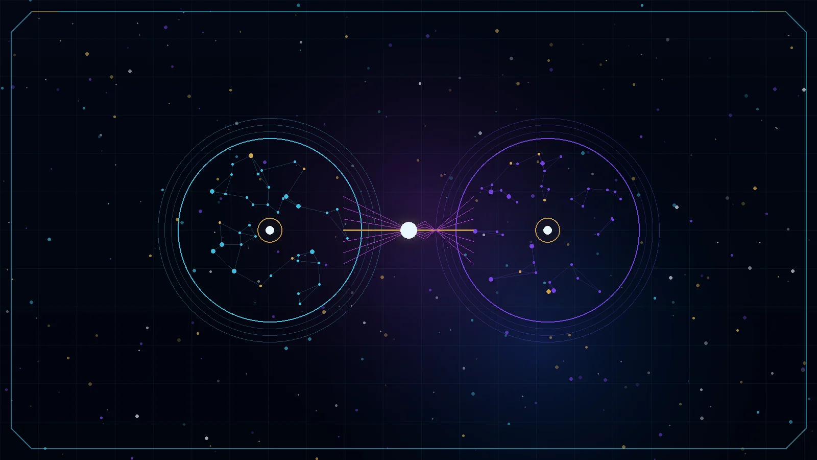 Two cognitive fields joined by a radiant synaptic interval